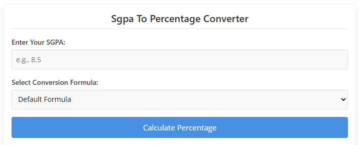 How to Use the SGPA to Percentage Converter