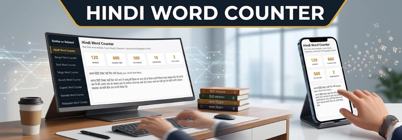 Hindi Word Counter – Words, Characters, Sentences & More