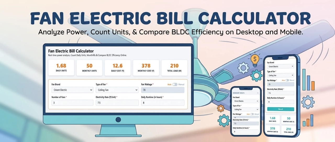 Fan Electric Bill Calculator - Electricity Usage of a Fan