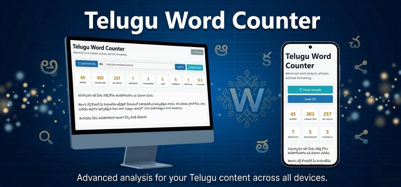 Telugu Word Counter – Word, Character & Paragraph Counter