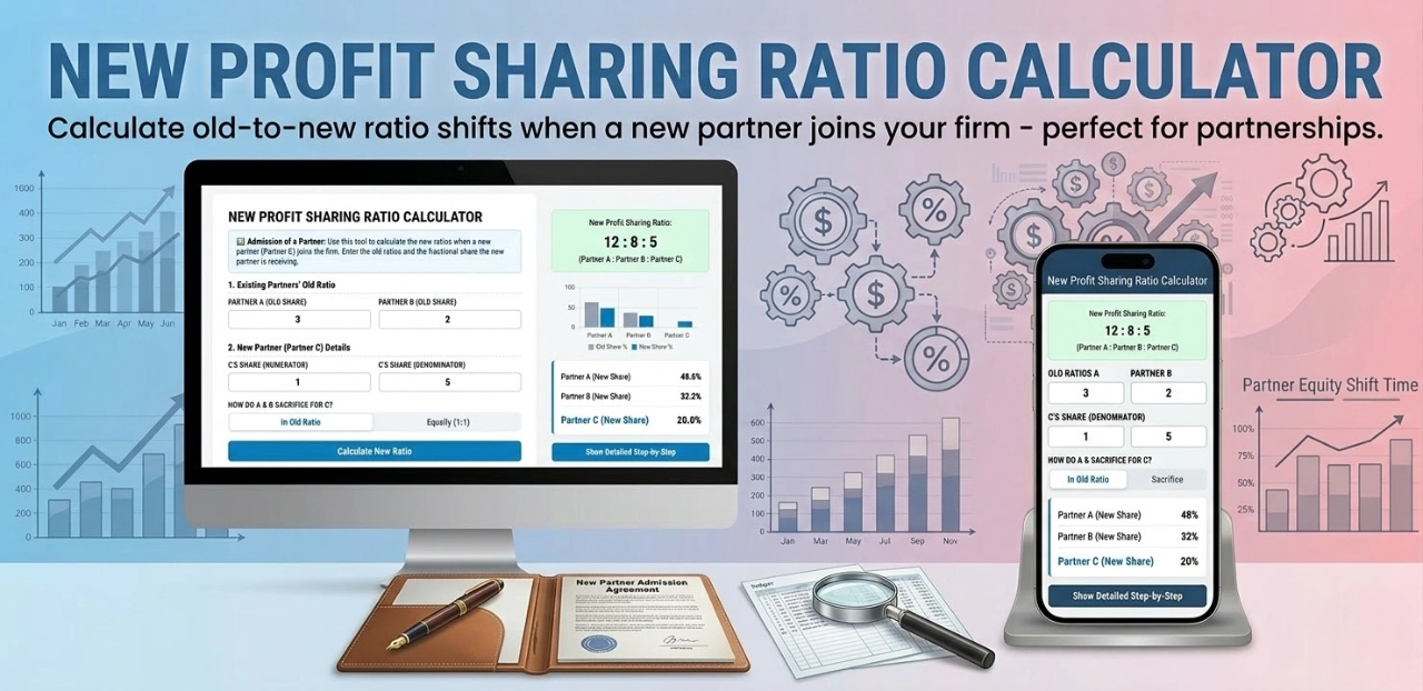 New Profit Sharing Ratio Calculator – When a Partner Joins