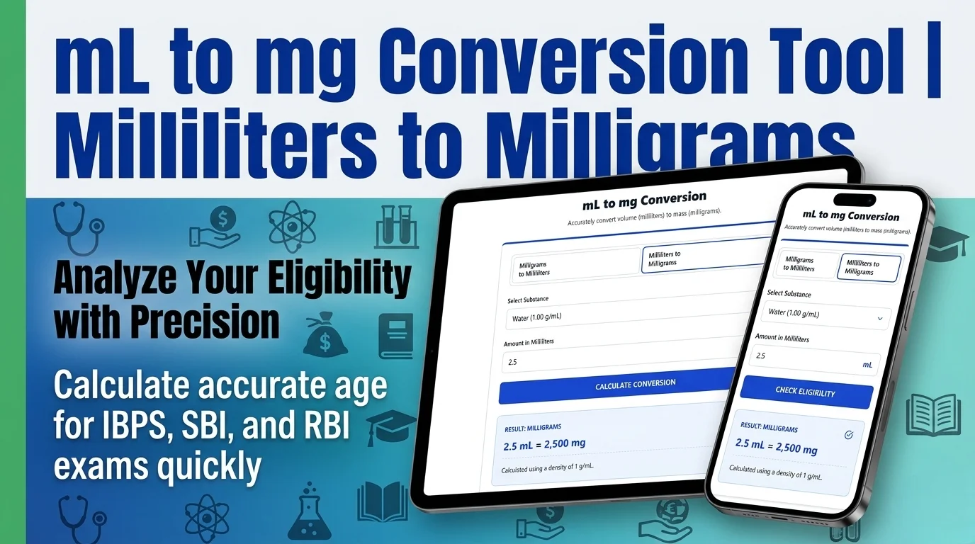 mL to mg Conversion Tool | Milliliters to Milligrams